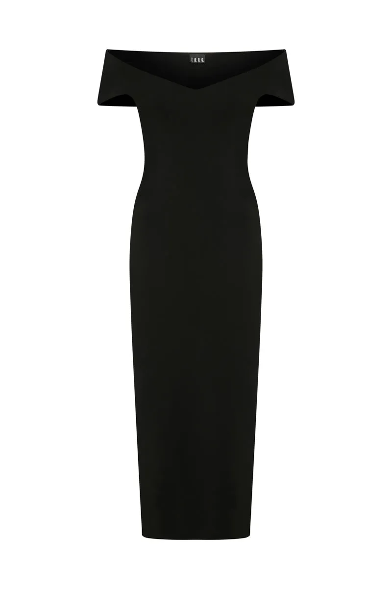 BLACK TUBE MAXI DRESS