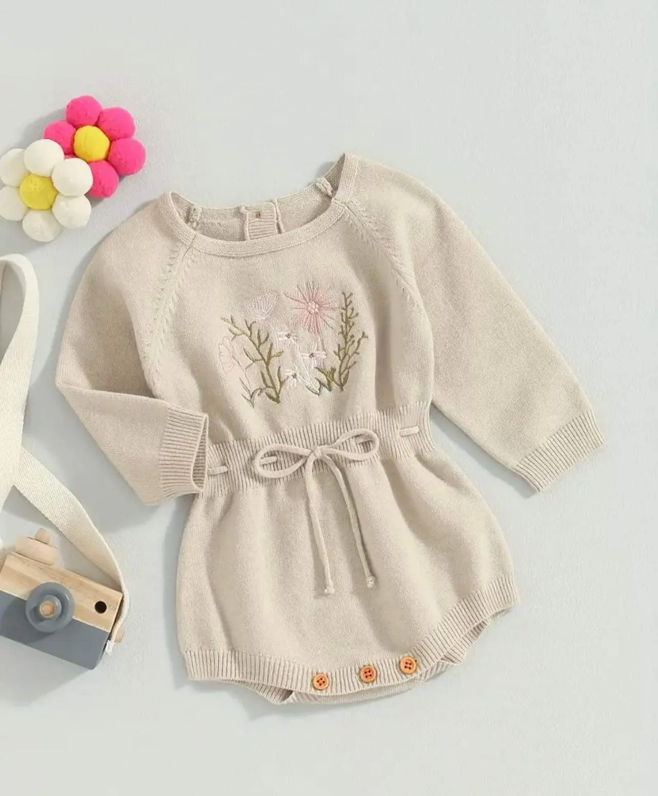 Blossom Knit Floral Romper