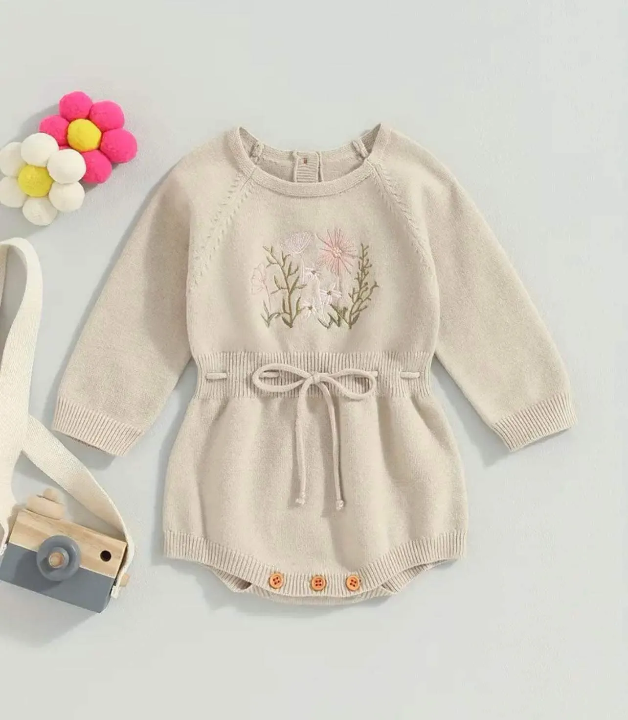 Blossom Knit Floral Romper