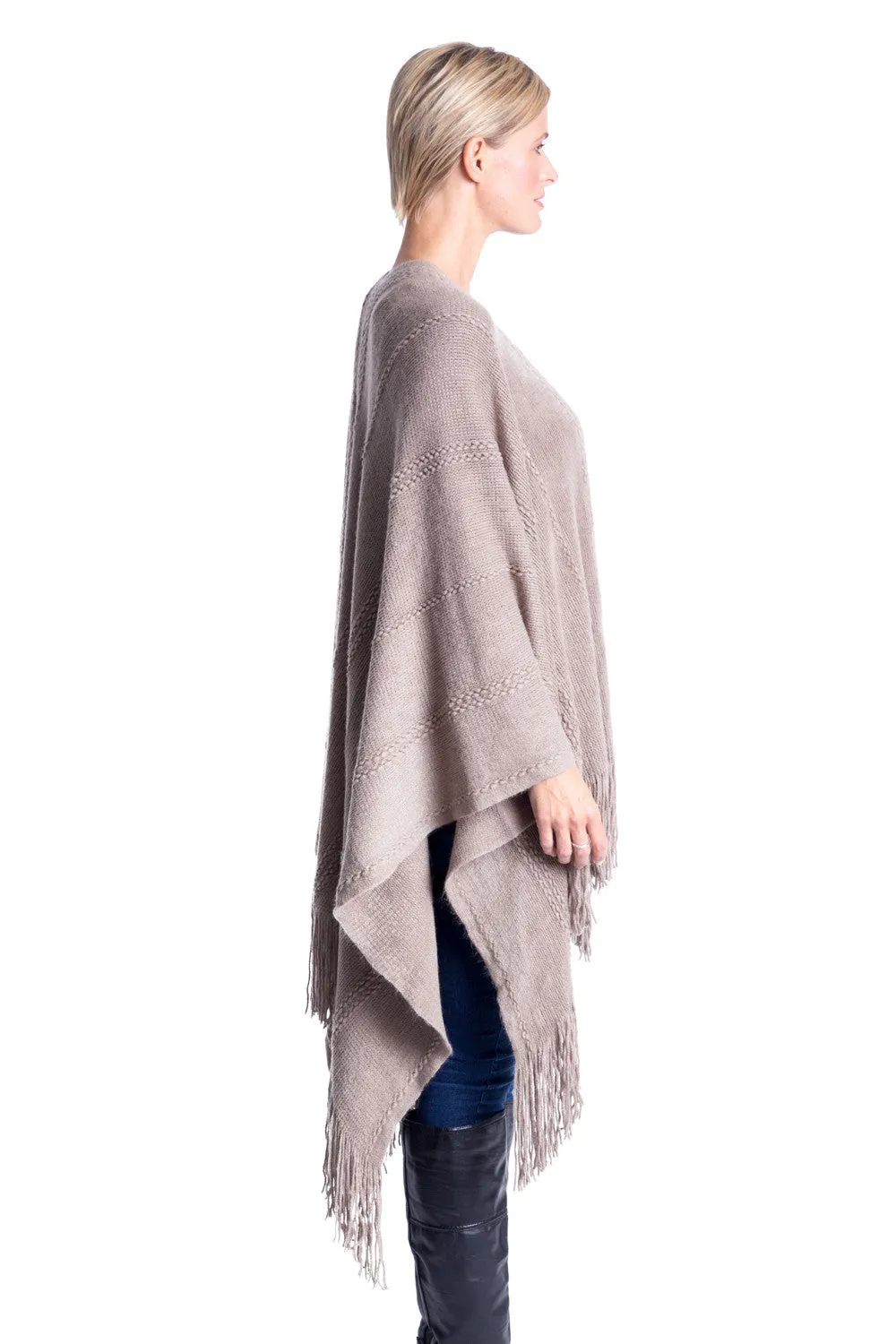 Cable Stitch Wrap in Seal Grey