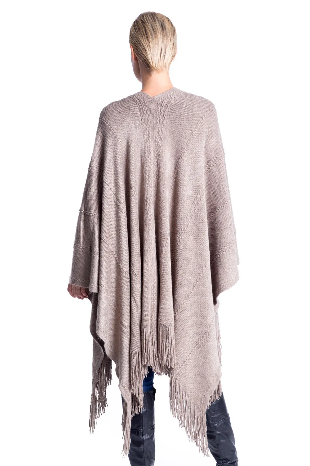 Cable Stitch Wrap in Seal Grey