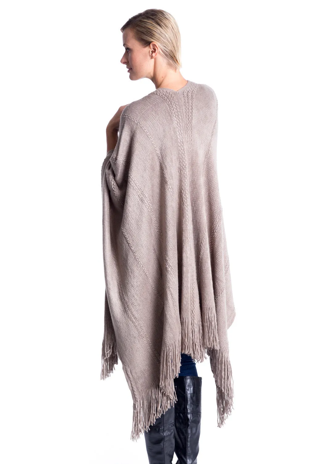 Cable Stitch Wrap in Seal Grey