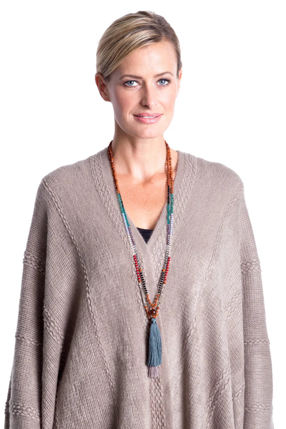 Cable Stitch Wrap in Seal Grey