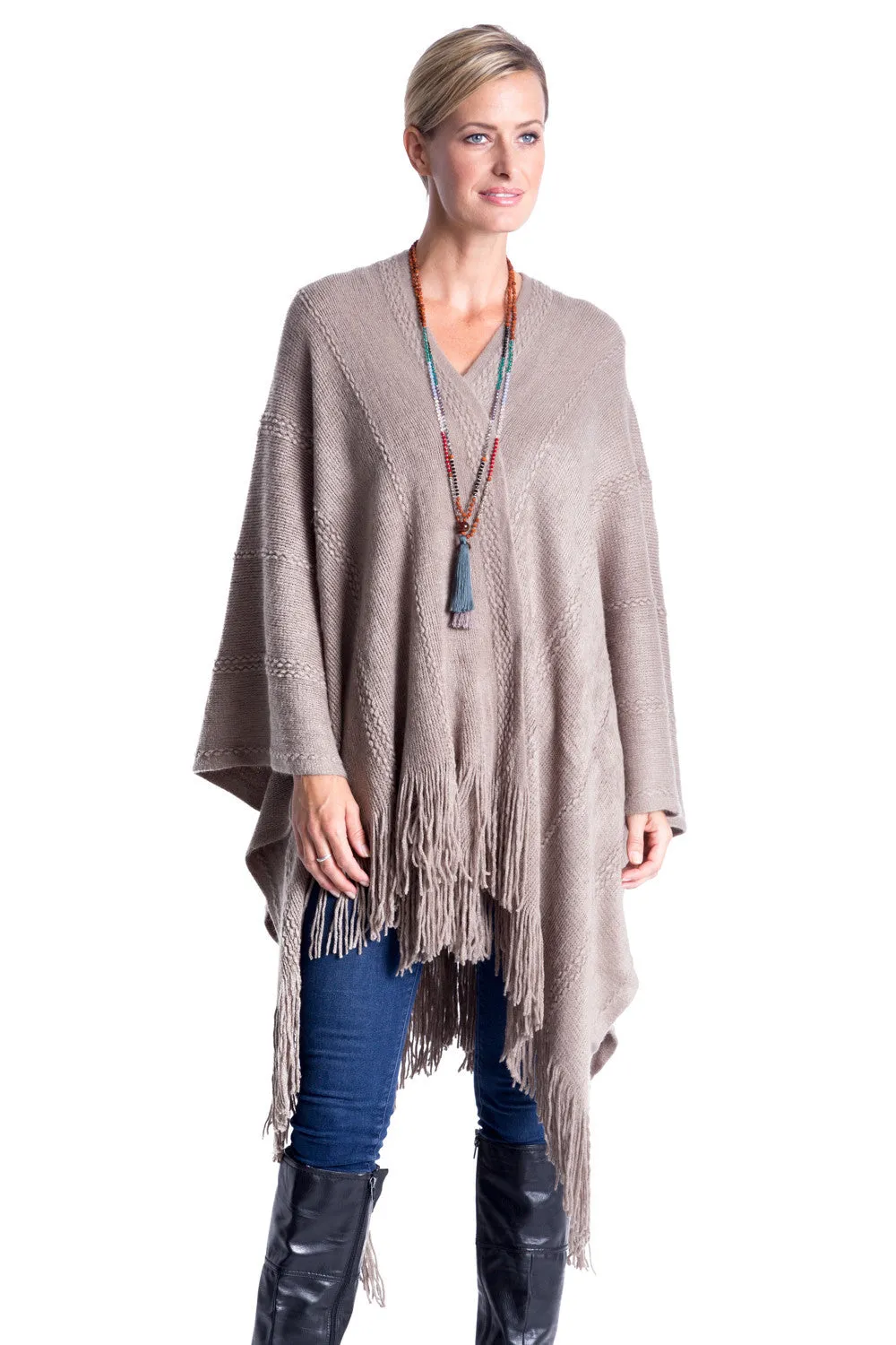 Cable Stitch Wrap in Seal Grey