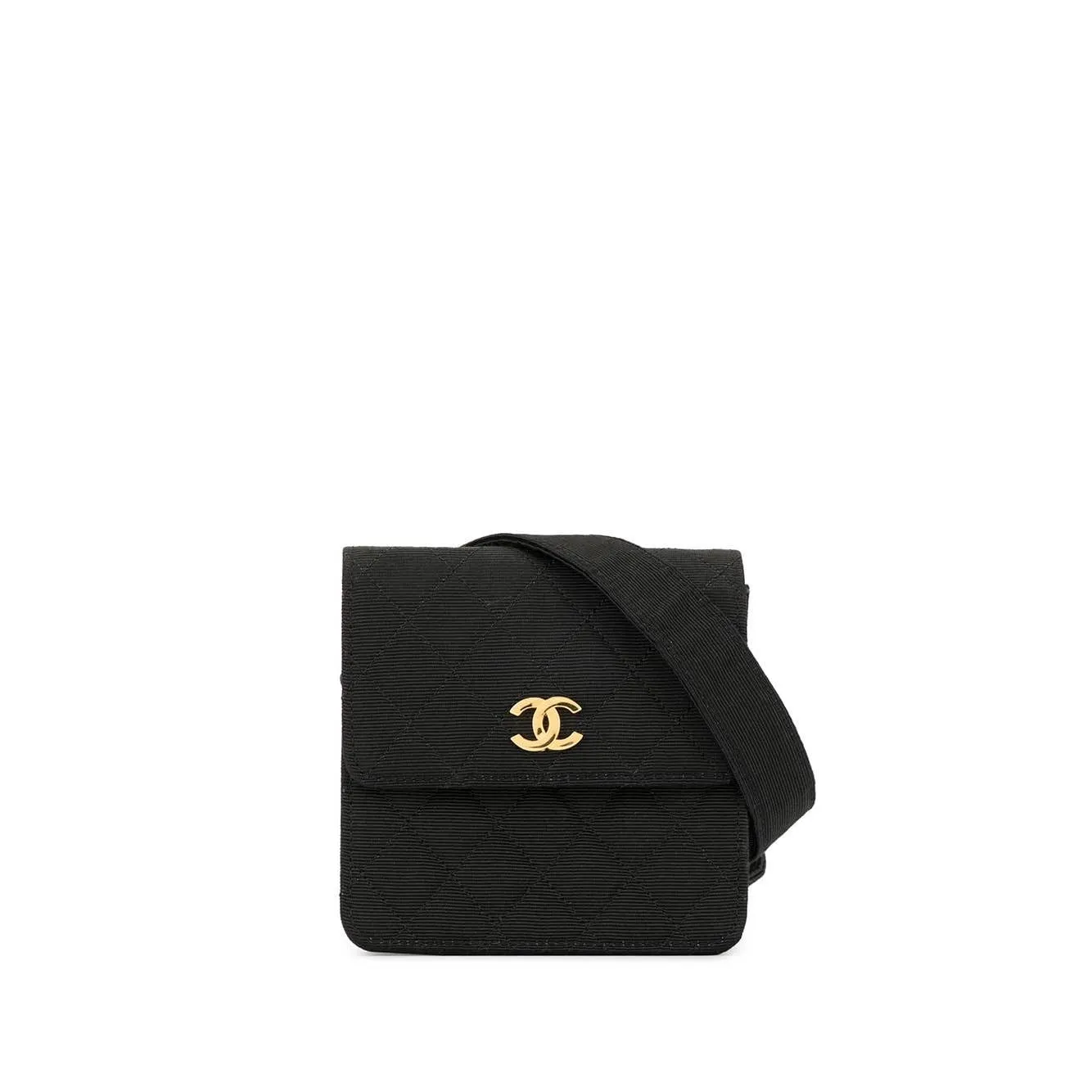 Chanel 1990 Vintage Diamond Quilted Belt Waist Mini Classic Flap Bag