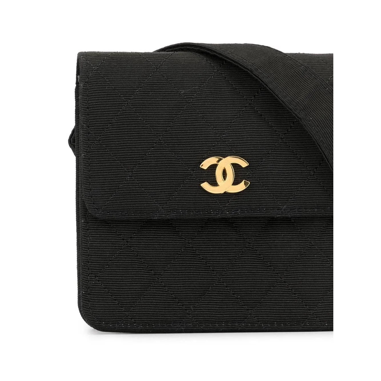 Chanel 1990 Vintage Diamond Quilted Belt Waist Mini Classic Flap Bag
