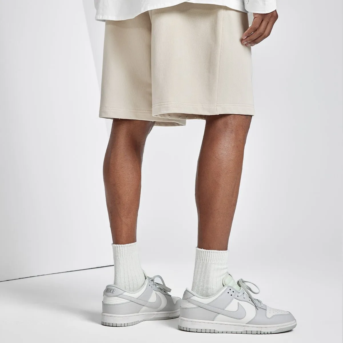 Chase Heavyweight Loose-fit Beige Track Shorts