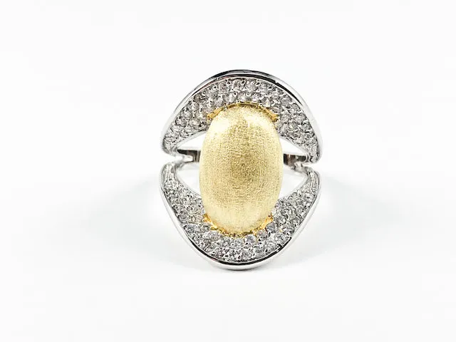 Classic Elegant Bean Design V Setting Brass Ring