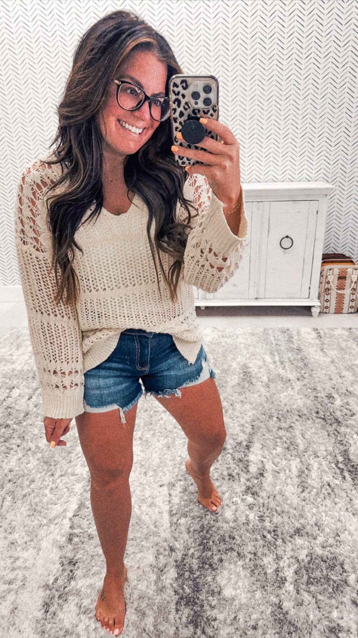 Cream Loose Fit Knit Pullover