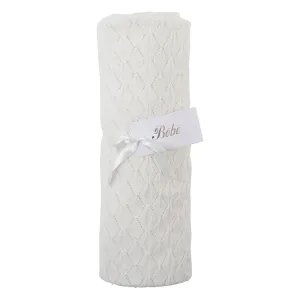IVORY KNITTED POINTELLE BLANKET