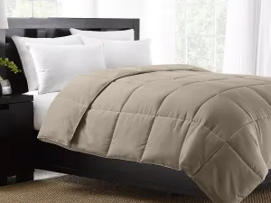 Khaki Exquisite Hotel Collection Down Alternative Comforter / Twin Size