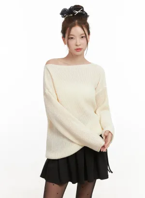 Loose-Fit One-Shoulder Sweater IF505