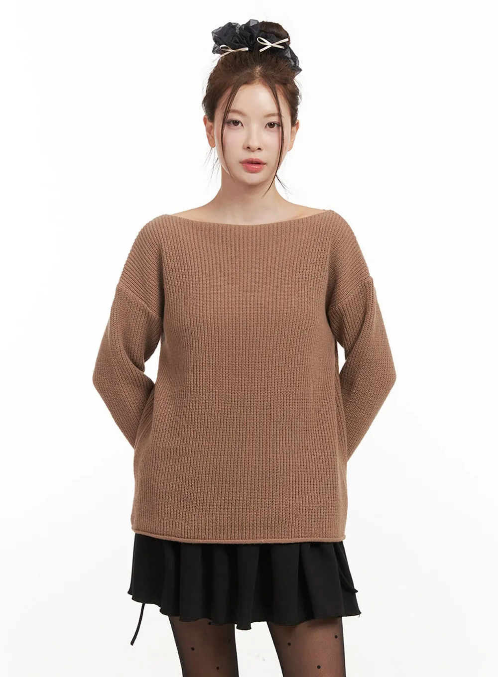 Loose-Fit One-Shoulder Sweater IF505