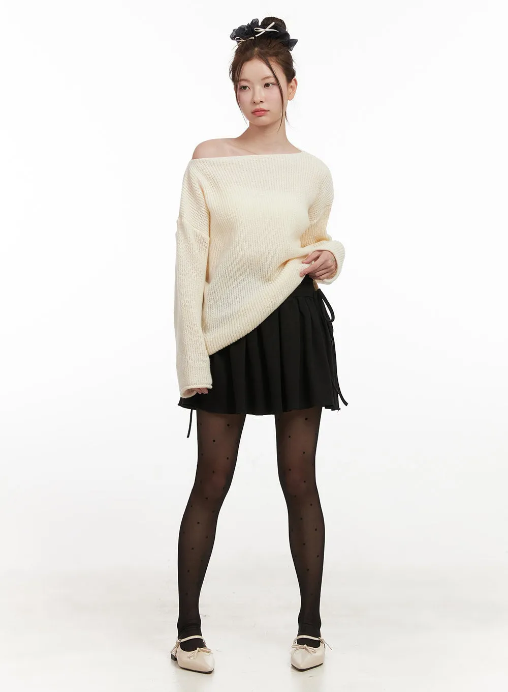 Loose-Fit One-Shoulder Sweater IF505