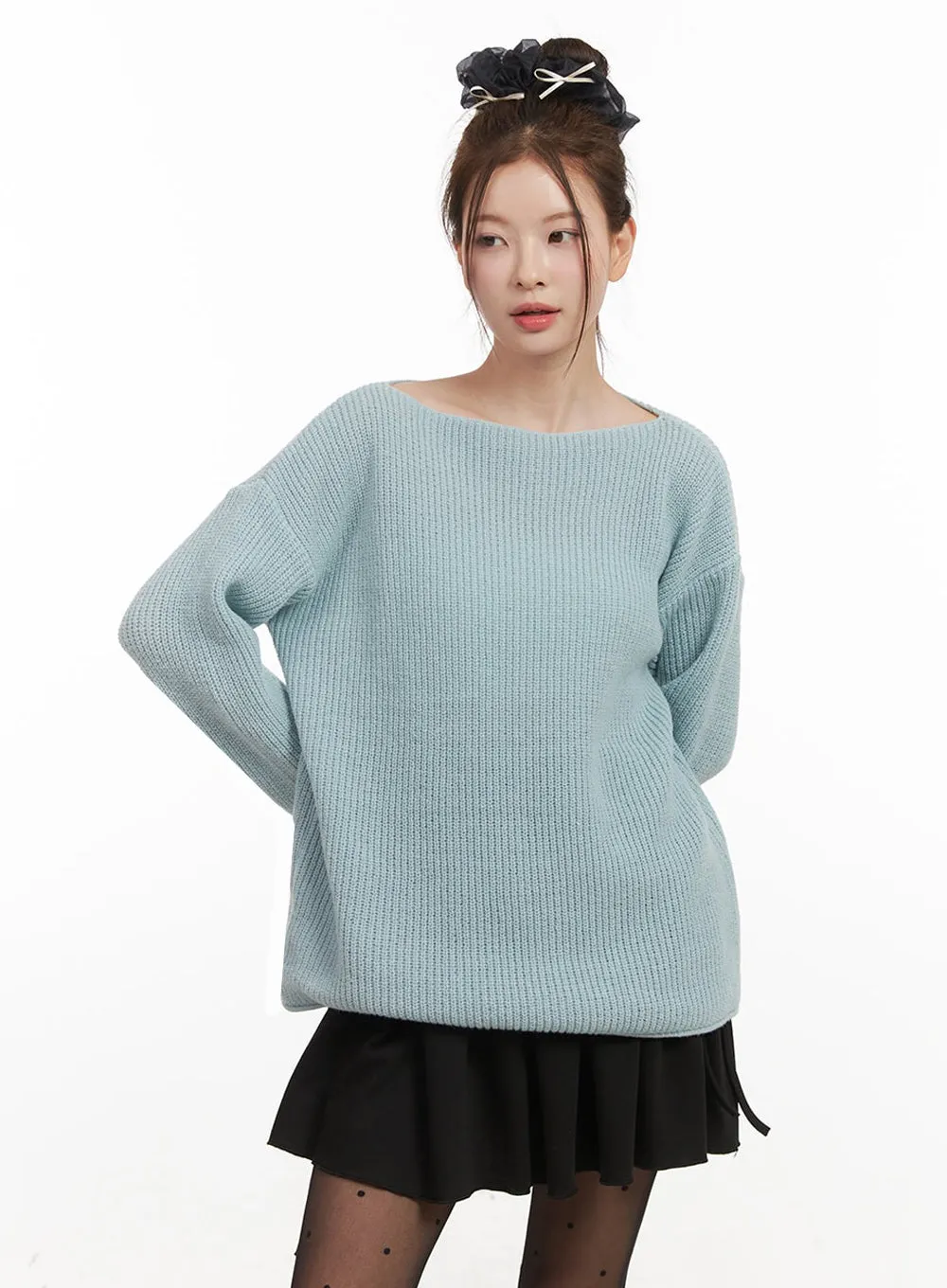 Loose-Fit One-Shoulder Sweater IF505