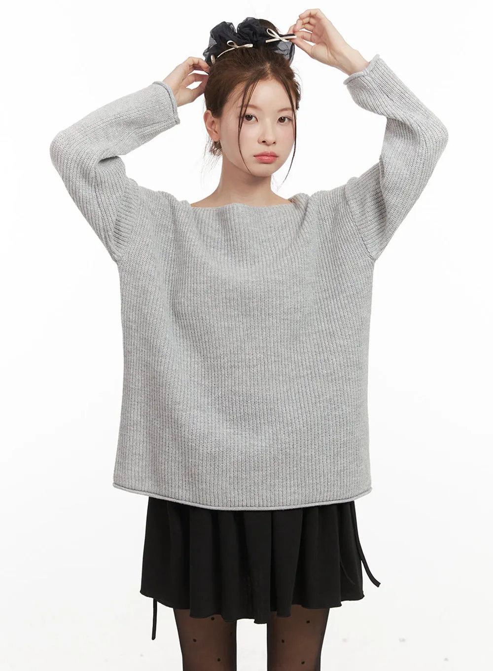 Loose-Fit One-Shoulder Sweater IF505