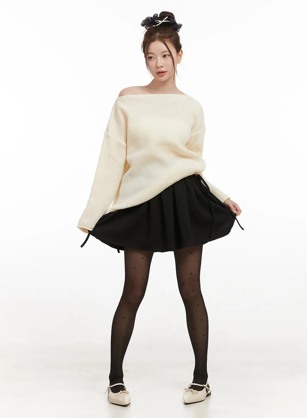 Loose-Fit One-Shoulder Sweater IF505