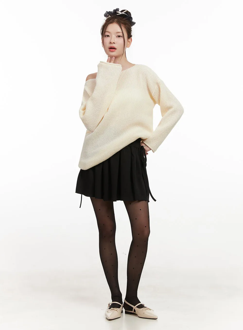 Loose-Fit One-Shoulder Sweater IF505