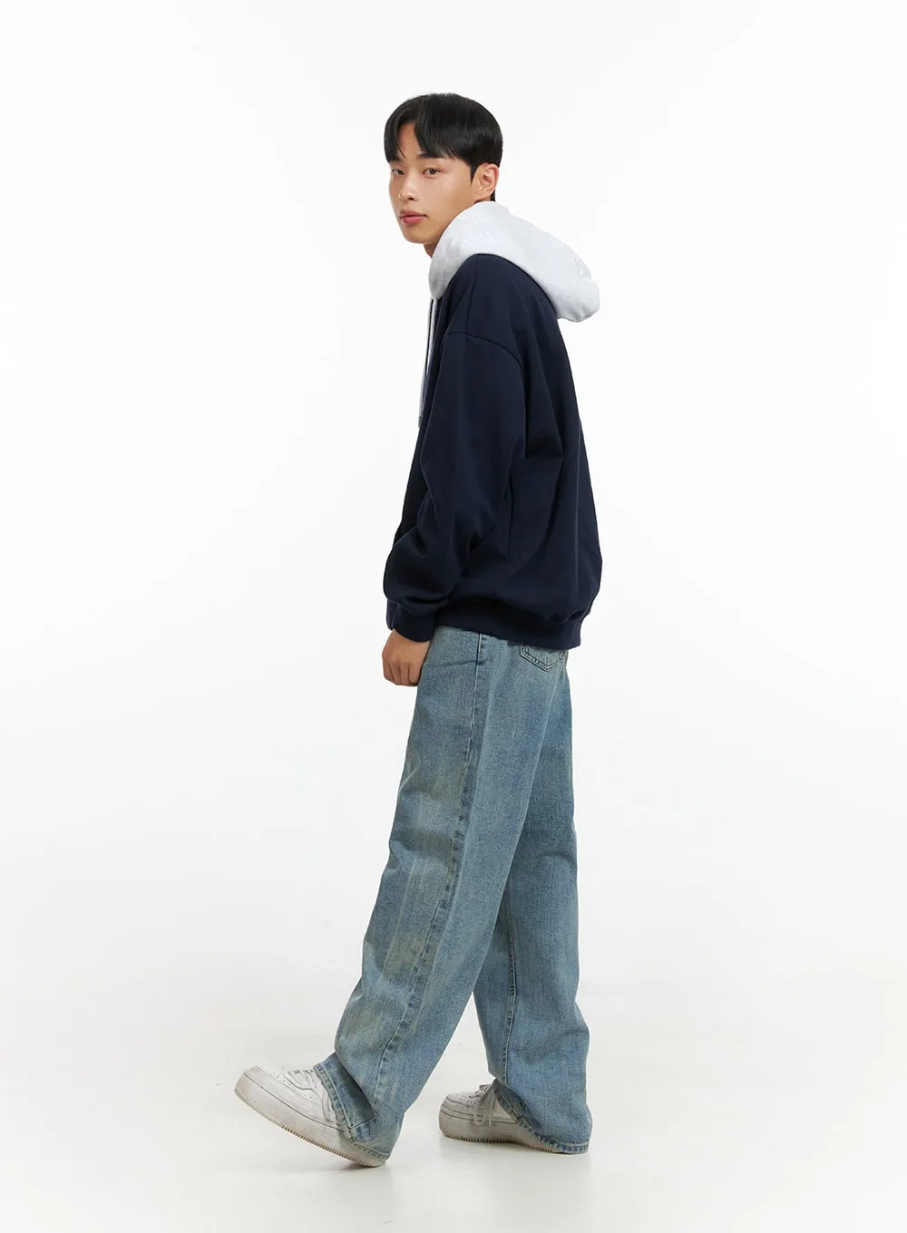 Men's Vintage Loose Fit Straight Jeans IU412