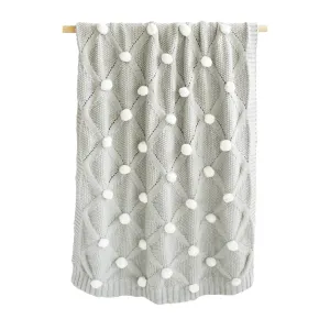 Organic Cotton Pom Pom Blanket