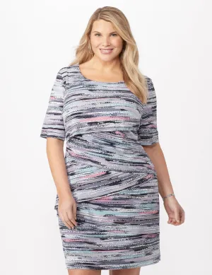 Puffed Stripe Tiered Dress