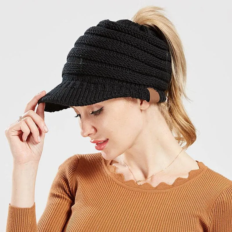 Soft Knit Ponytail Cap