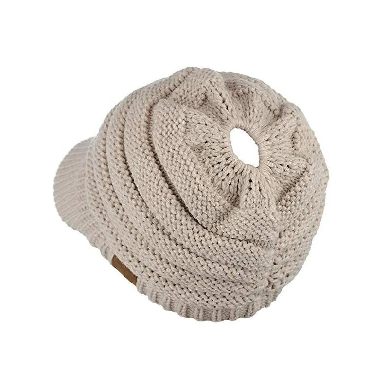 Soft Knit Ponytail Cap