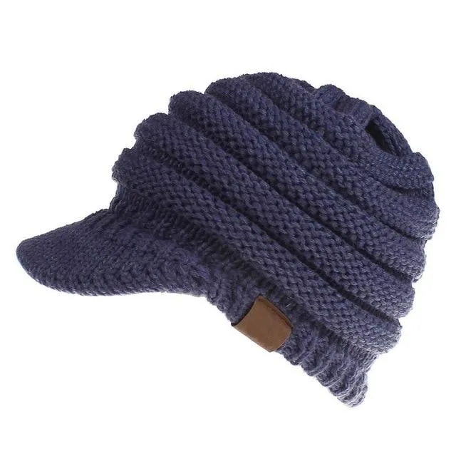 Soft Knit Ponytail Cap
