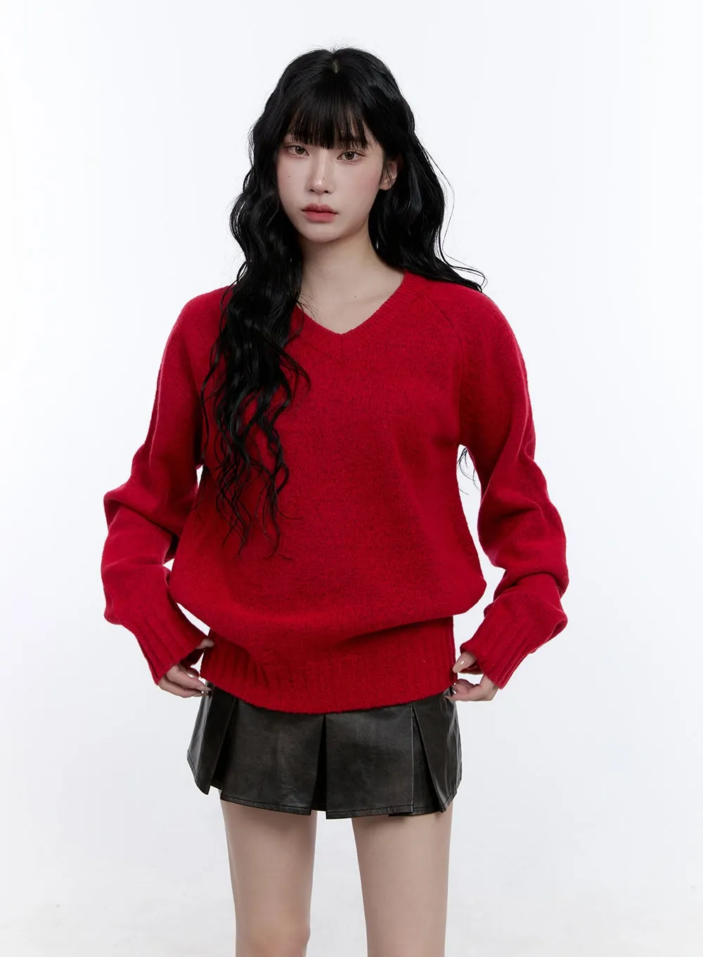 Soft Knit V-Neck Sweater CD420