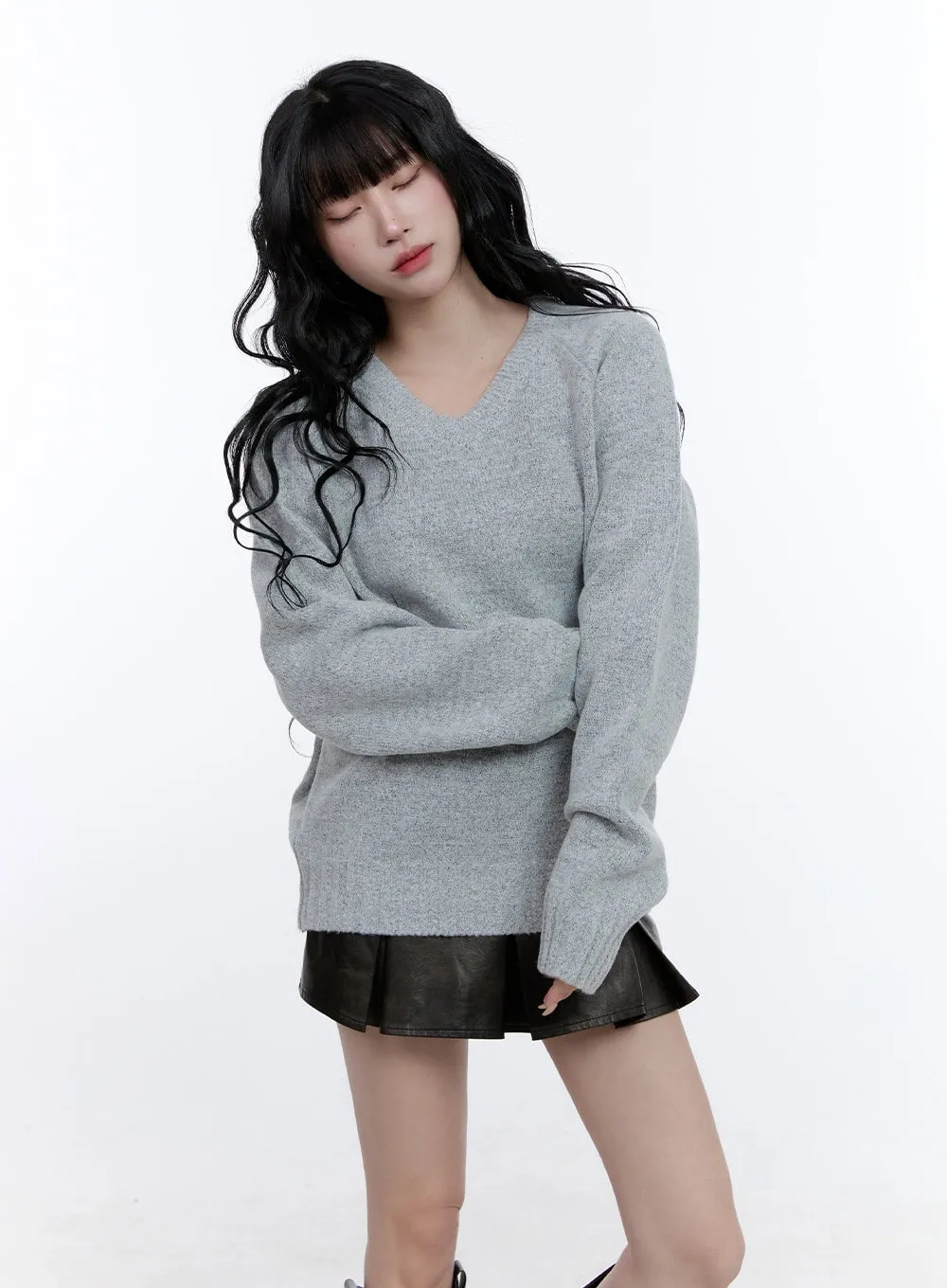Soft Knit V-Neck Sweater CD420