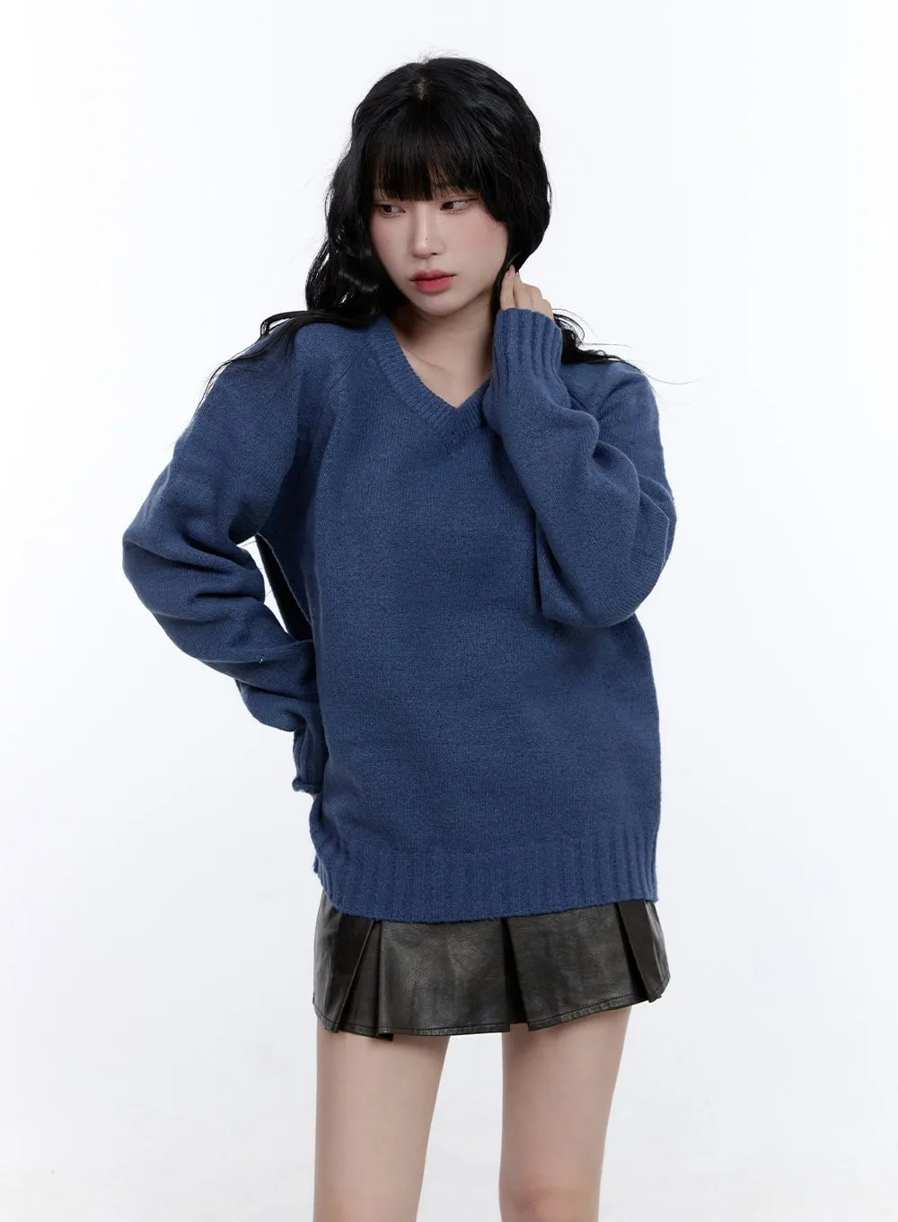Soft Knit V-Neck Sweater CD420