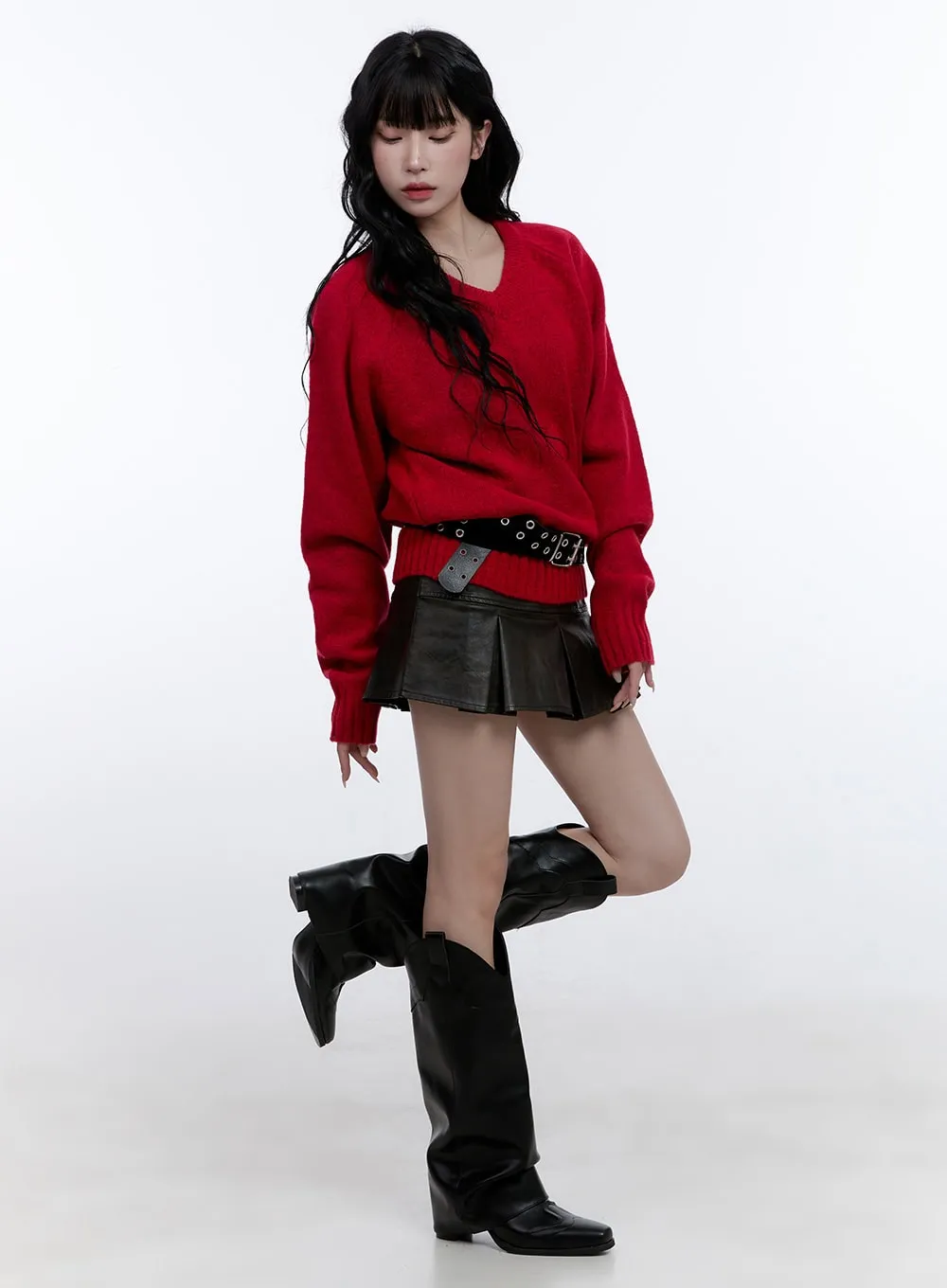 Soft Knit V-Neck Sweater CD420