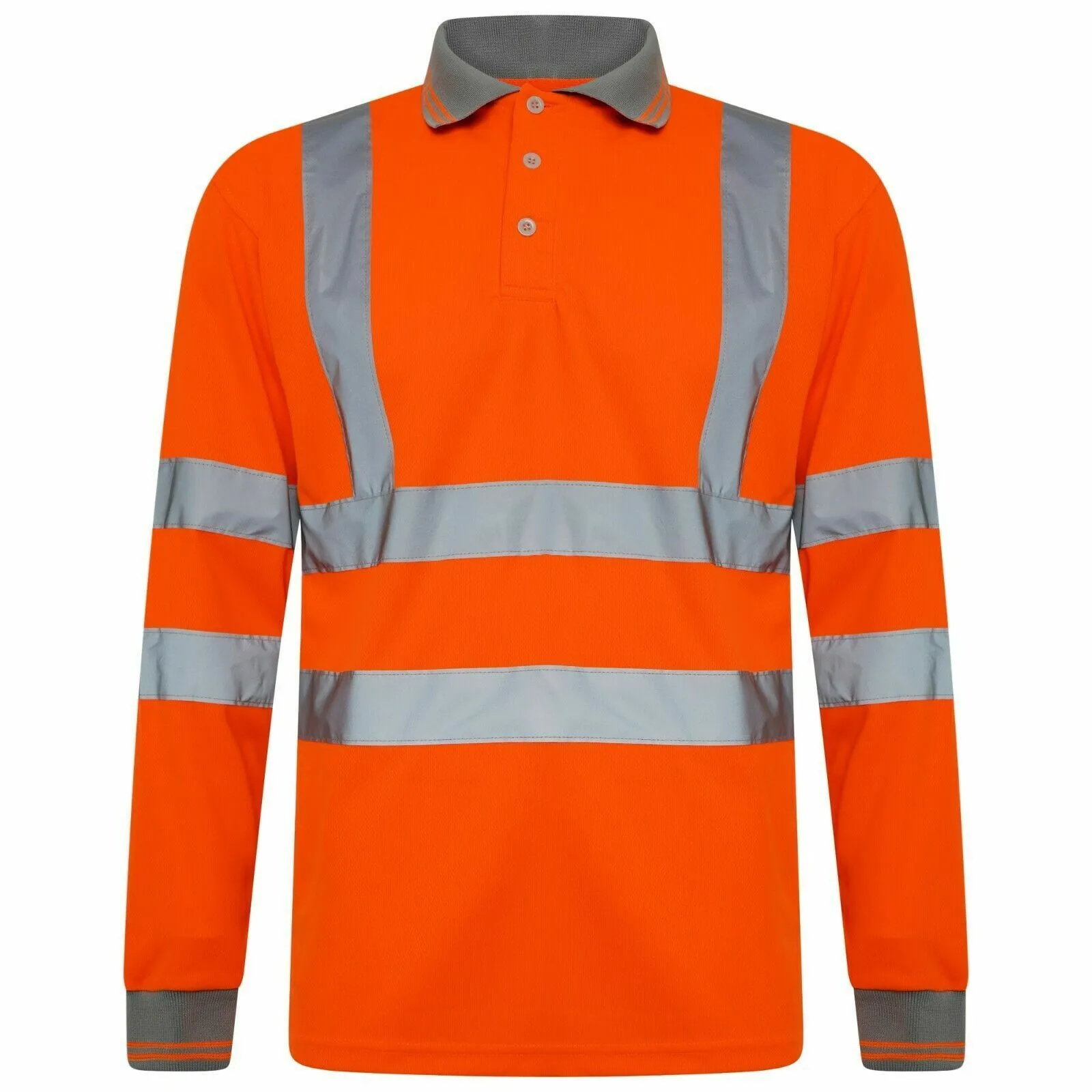 Step Ahead Hi-Viz Long Sleeve Polo Shirt Class 3