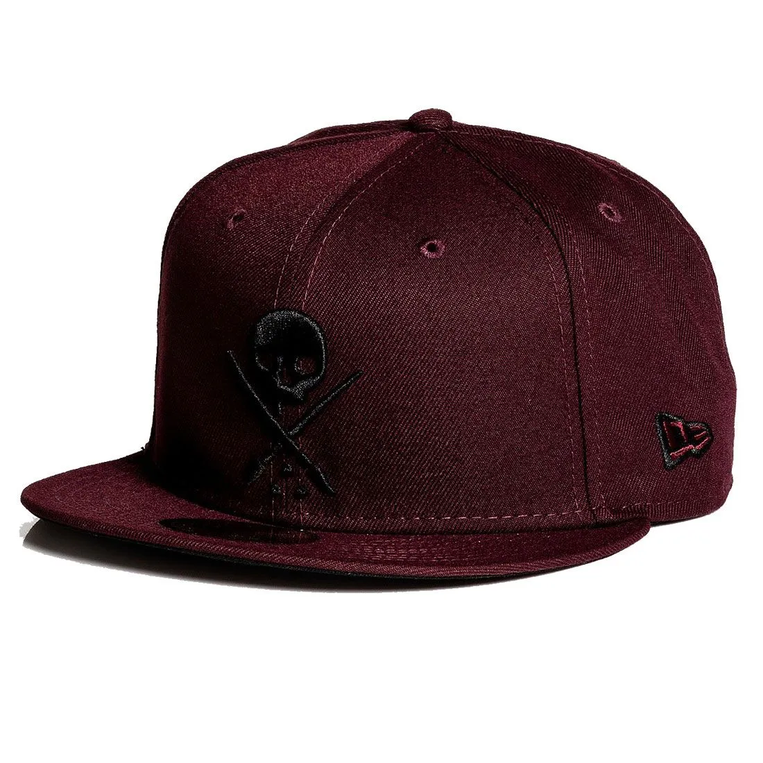 Sullen Badge Maroon Stretched Fitted Cap