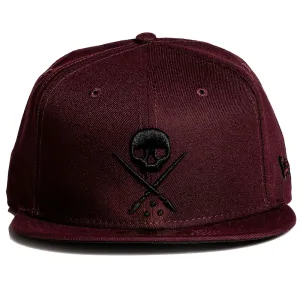 Sullen Badge Maroon Stretched Fitted Cap